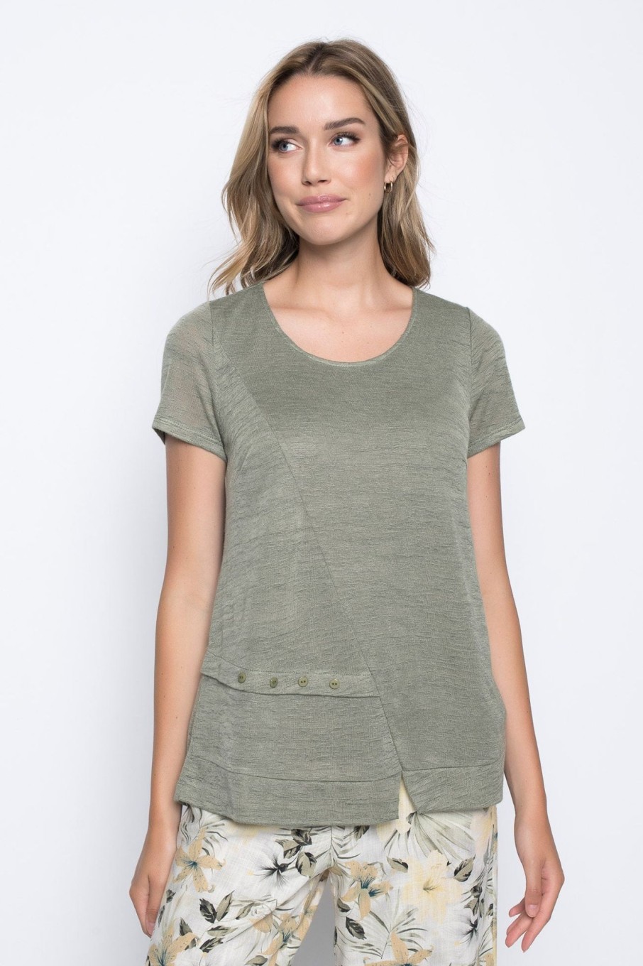 Picadilly Canada | Short Sleeve Top With Buttons