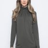 Picadilly Canada | Pleated Mock Neck Top