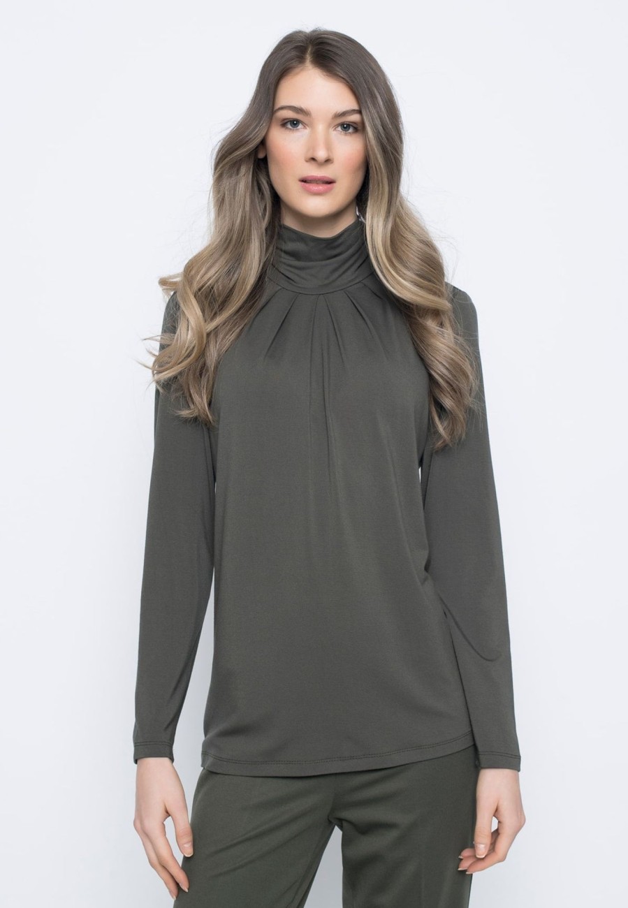 Picadilly Canada | Pleated Mock Neck Top