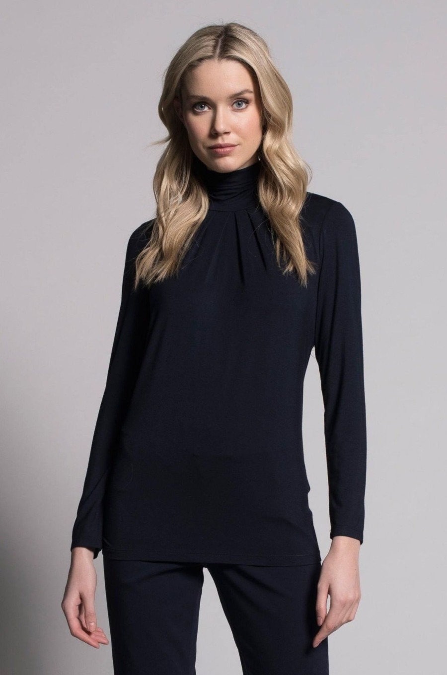 Picadilly Canada | Pleated Mock Neck Top