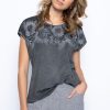 Picadilly Canada | Embellished Floral Trim Top