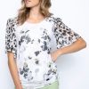 Picadilly Canada | Butterfly Sleeve Drawstring Top Green Multi