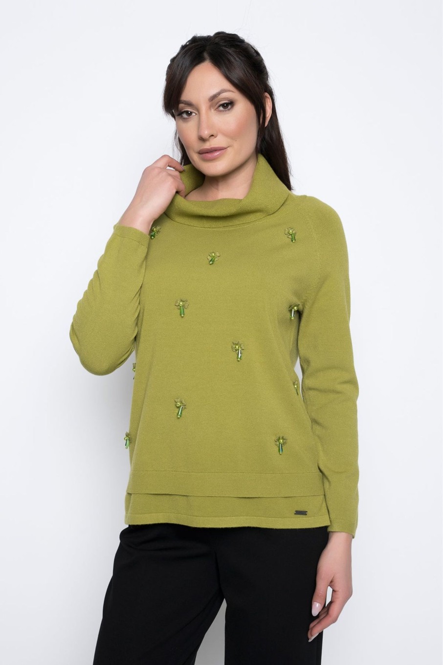 Picadilly Canada | Embellished Turtle Neck Top