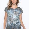 Picadilly Canada | High-Low Hem Top Blue/Taupe