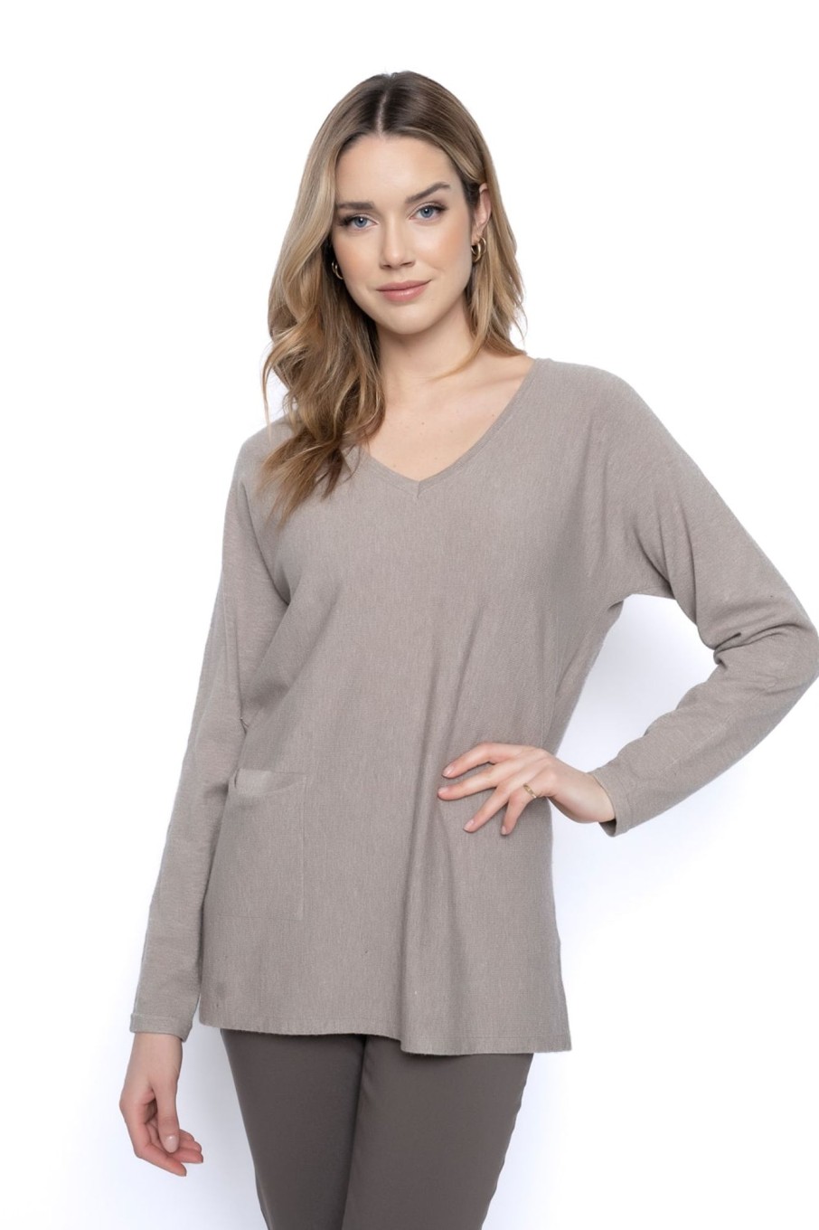 Picadilly Canada | V-Neck Top With Button Trim