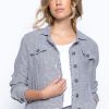 Picadilly Canada | Fringed Denim Style Jacket Grey / White