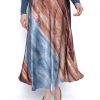 Picadilly Canada | Bias Cut Long Skirt Blue/Taupe