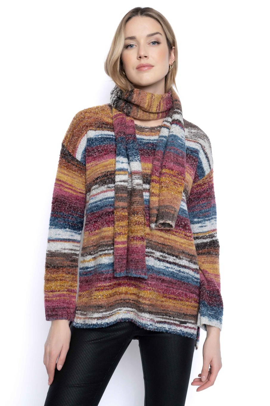 Picadilly Canada | Space Dyed Sweater Top Pinecone Multi