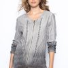 Picadilly Canada | Embellished Zip-Front Ombre Jacket Light Grey