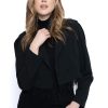 Picadilly Canada | Feather Trim Cropped Blazer Black