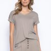 Picadilly Canada | Button Trim V-Neck Top