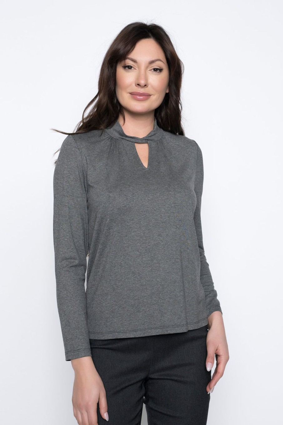 Picadilly Canada | Twisted Mock Neck Top