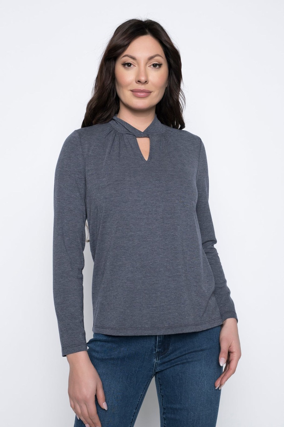 Picadilly Canada | Twisted Mock Neck Top