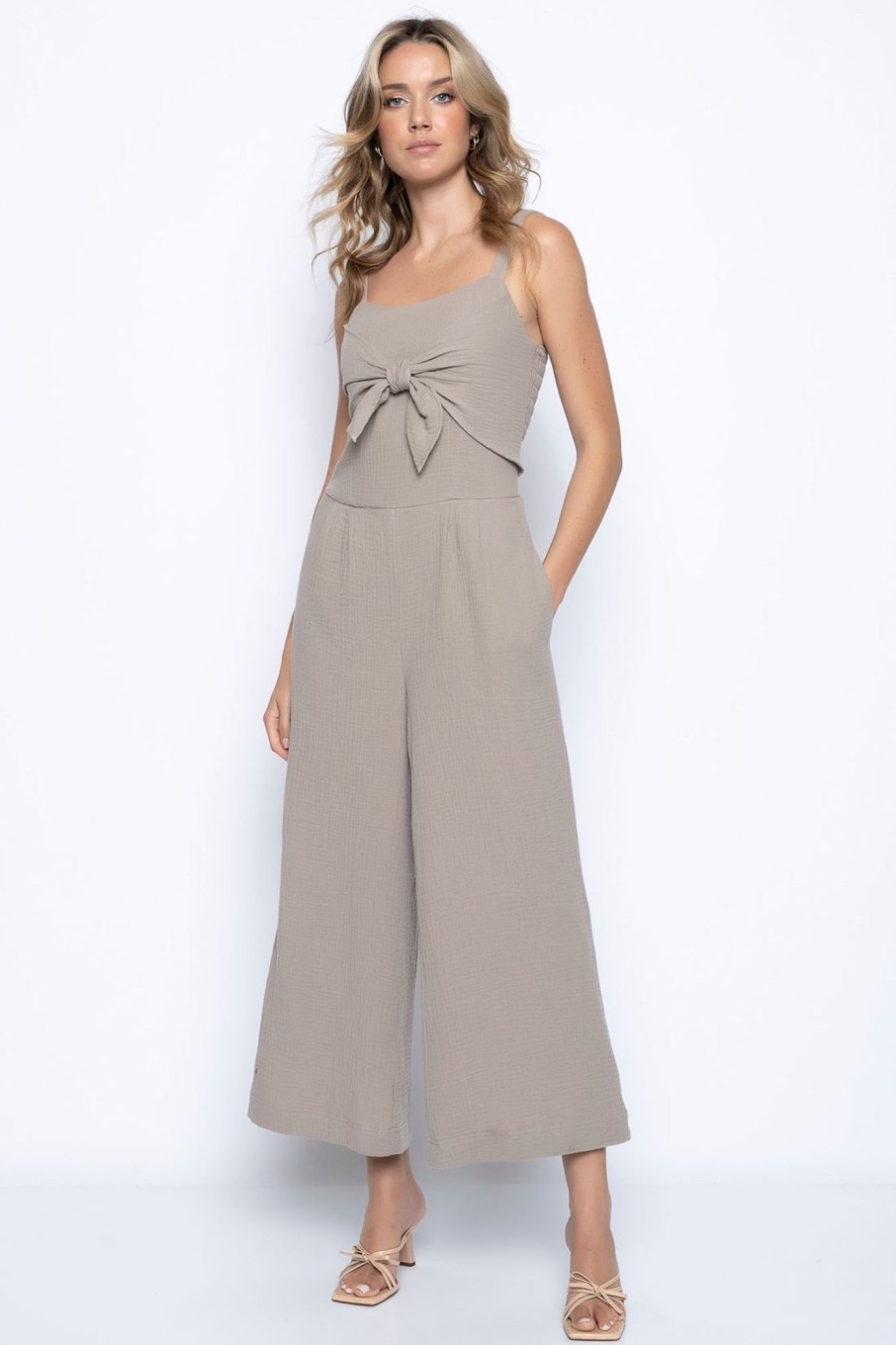 Picadilly Canada | Tie-Front Jumpsuit Kangaroo