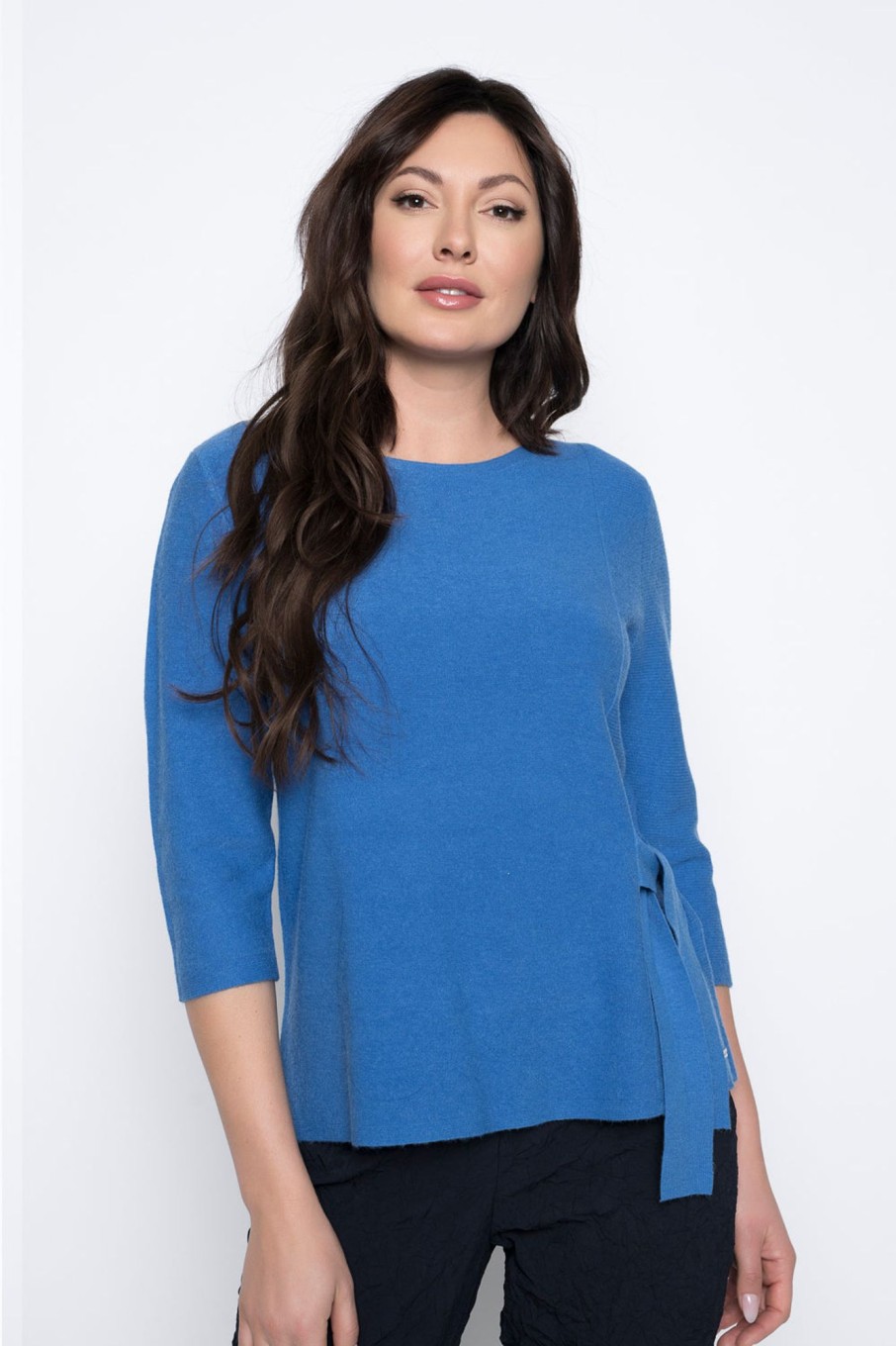 Picadilly Canada | 3/4 Sleeve Sweater Top With Side Tie