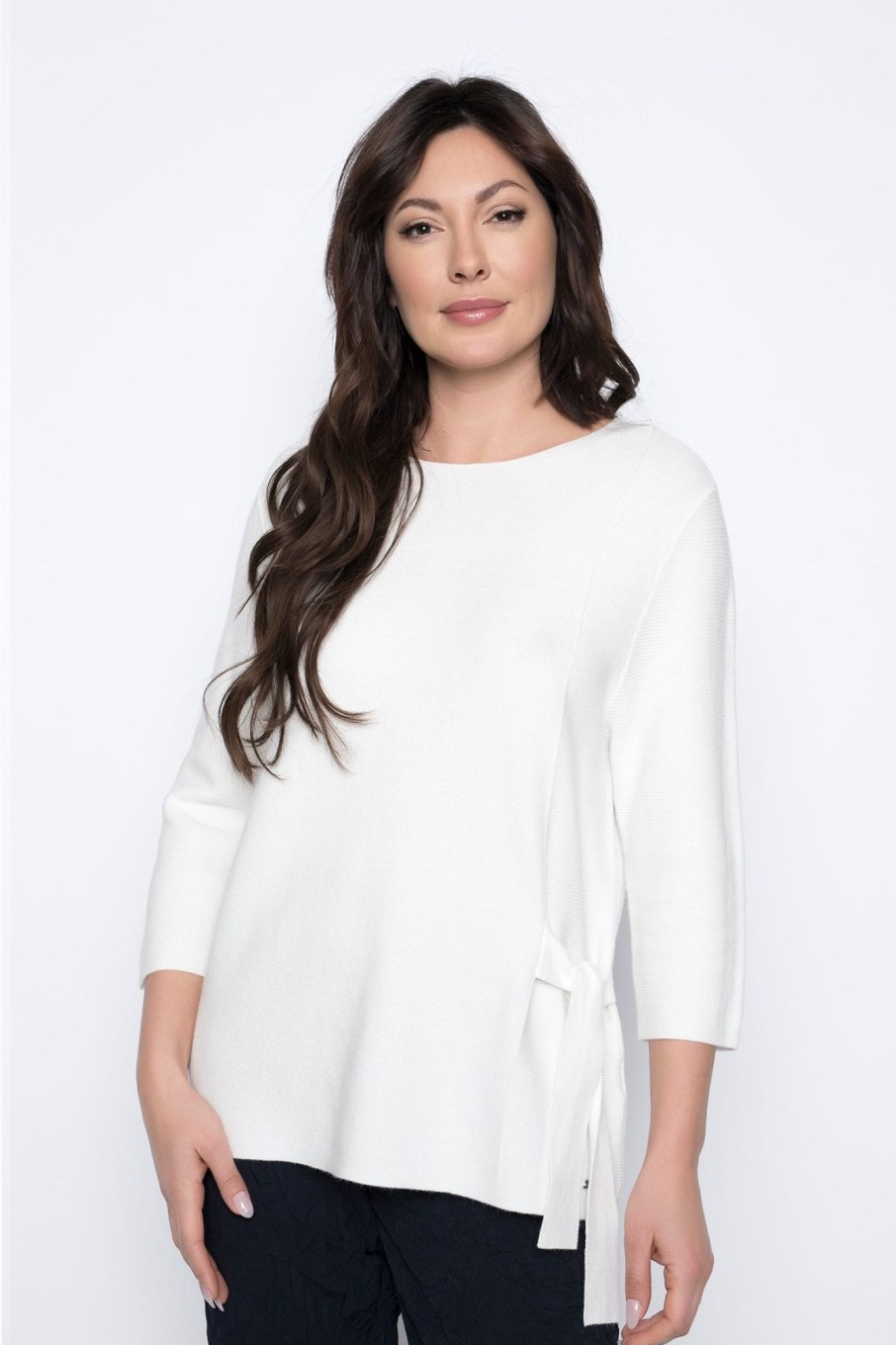 Picadilly Canada | 3/4 Sleeve Sweater Top With Side Tie