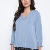 Picadilly Canada | Gathered Sleeve V-Neck Top