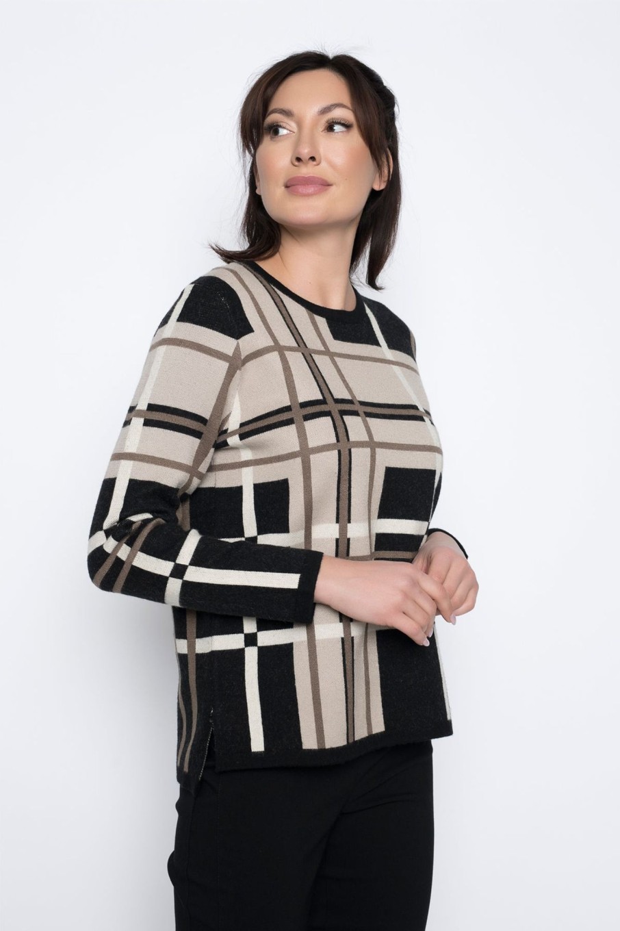 Picadilly Canada | Plaid Sweater Top