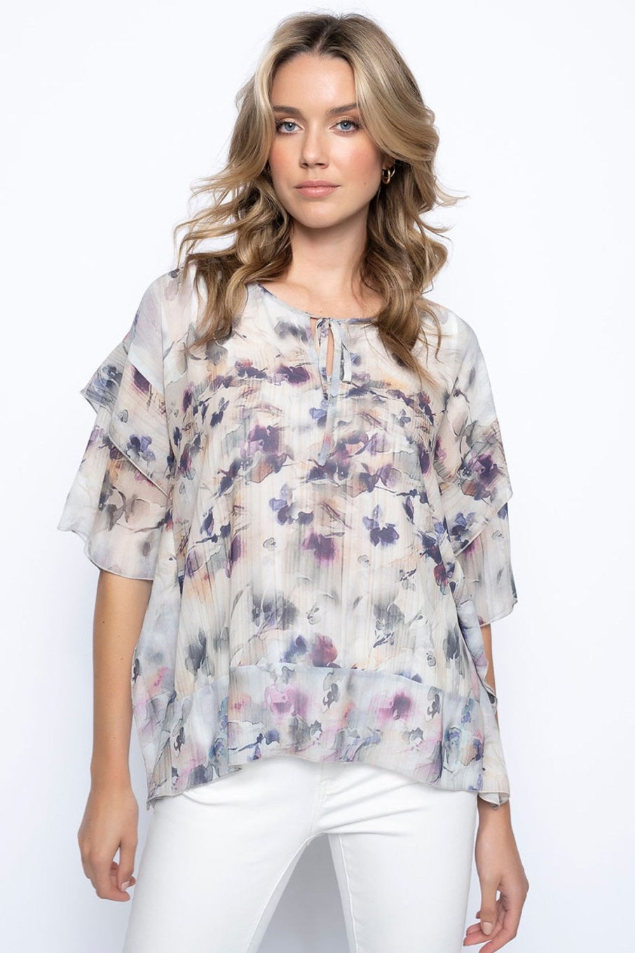 Picadilly Canada | Poncho Style Top Sage Multi