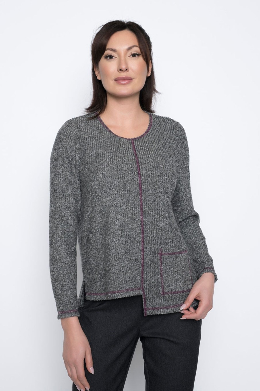 Picadilly Canada | 1-Pocket Decorative Stitch Top