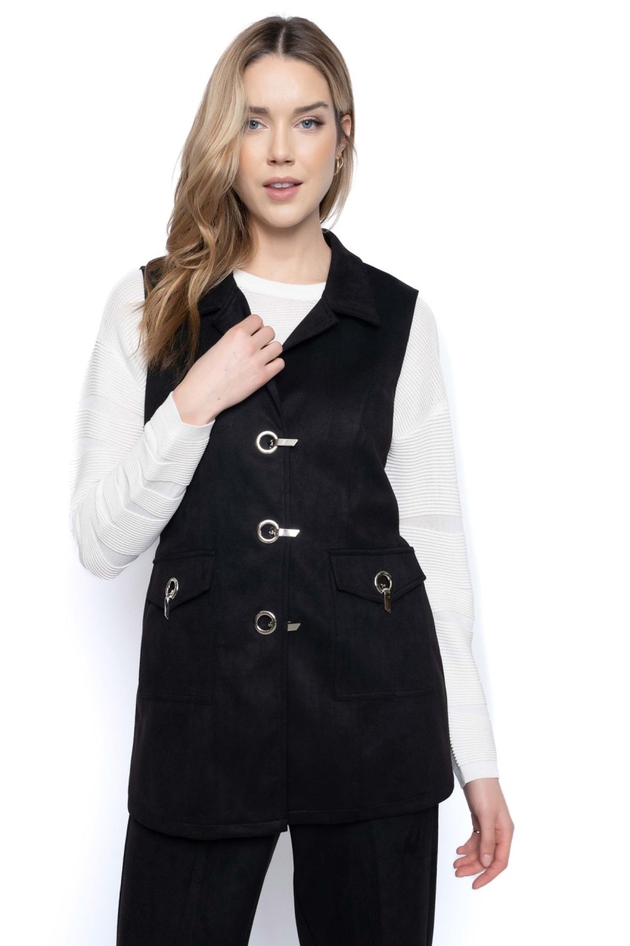 Picadilly Canada | Belted Vest With Pockets