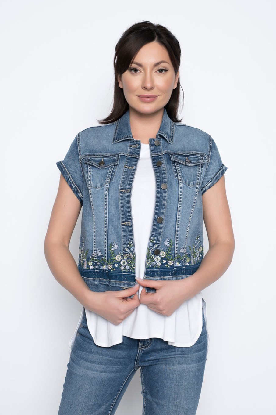 Picadilly Canada | Embroidered Short Sleeve Jacket Denim