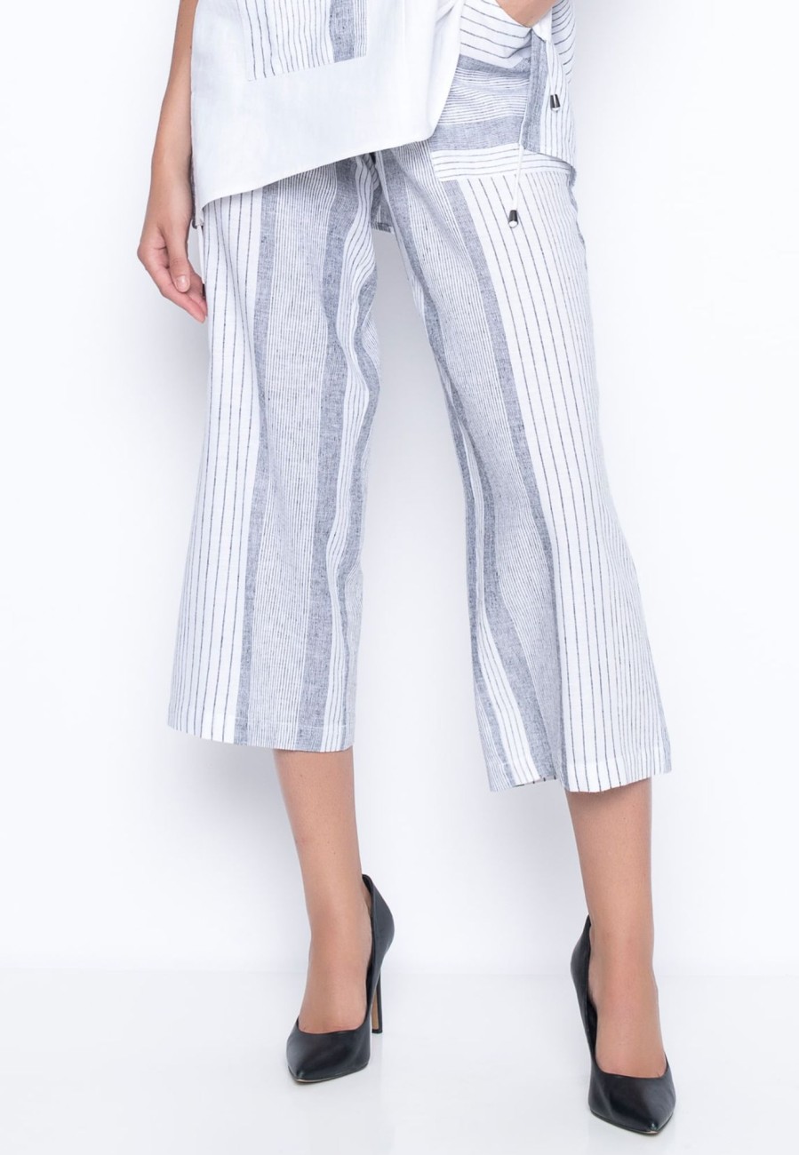 Picadilly Canada | Wide Leg Pants With Pockets Grey/White