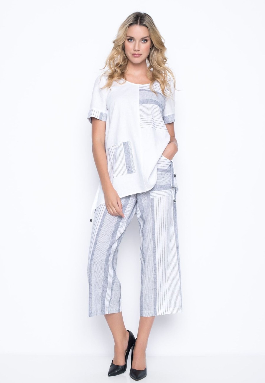 Picadilly Canada | Wide Leg Pants With Pockets Grey/White