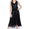 Picadilly Canada | Sleeveless High-Low Hem Sequin Dress Black