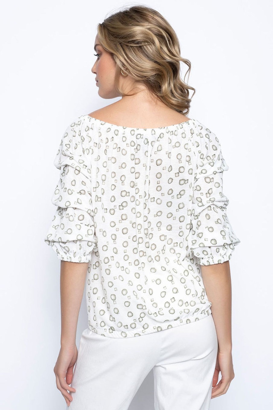 Picadilly Canada | Tier Sleeve Top Sage Multi