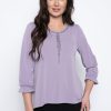 Picadilly Canada | Gathered Sleeve Embellished Top