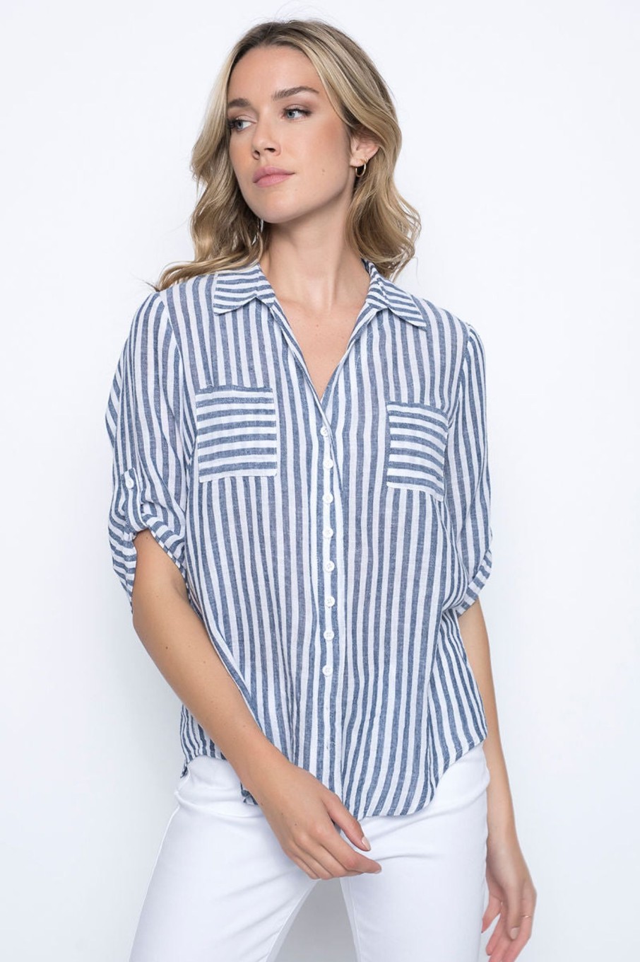 Picadilly Canada | Stripe Blouse Indigo/White