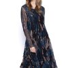 Picadilly Canada | Lace Yoke Long Dress Blue/Taupe