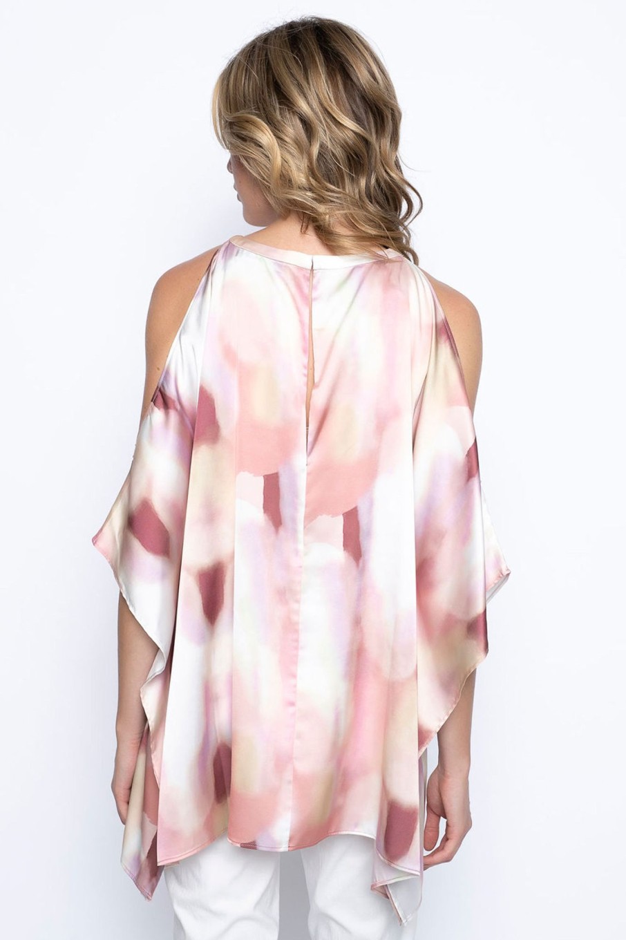 Picadilly Canada | Cold-Shoulder Kaftan Top Pastel Coral Multi