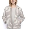 Picadilly Canada | Zip-Front Swirl Knitted Jacket Taupe Multi