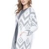 Picadilly Canada | Two-Tone Geometric Cardigan Grey/Off-White