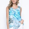 Picadilly Canada | Side Ruffle Tank Blue Multi