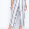 Picadilly Canada | Stripe Wide-Leg Cropped Pants Sage Multi