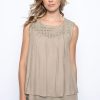 Picadilly Canada | Eyelet Yoke Flared Layered Tank