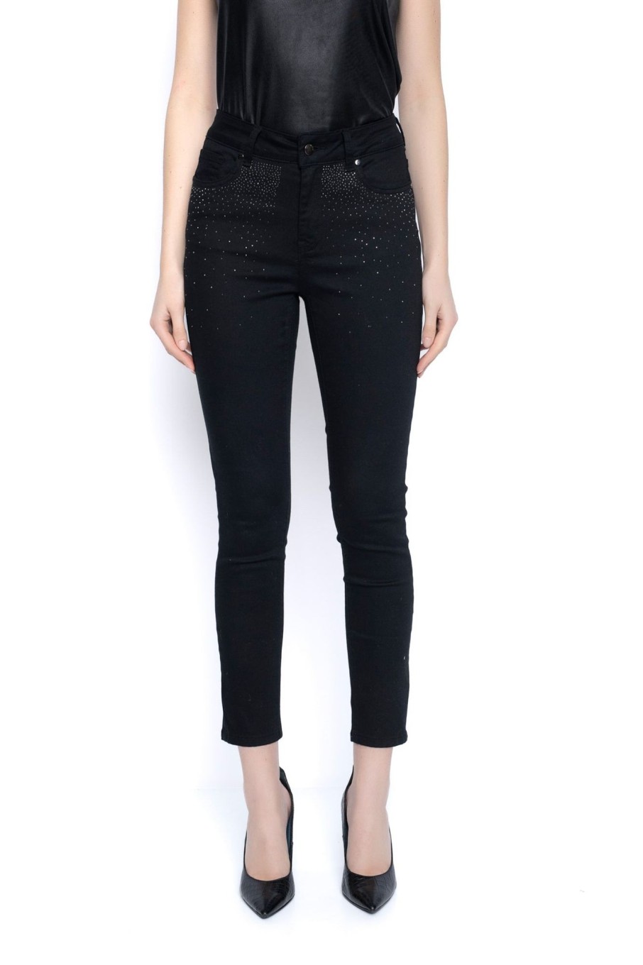 Picadilly Canada | Rhinestone Embellished Jeans Black