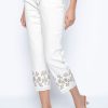 Picadilly Canada | Embroidered Wide-Leg Cropped Jeans Off White