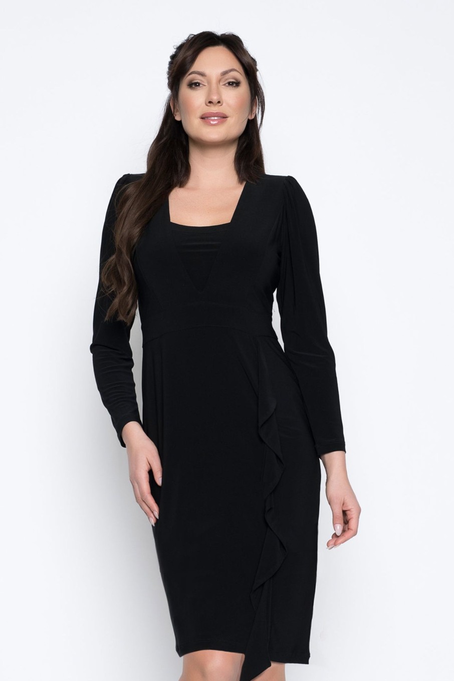 Picadilly Canada | Long Sleeve Side Ruffle Dress