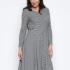 Picadilly Canada | Long Sleeve Flared Dress Heather Charcoal