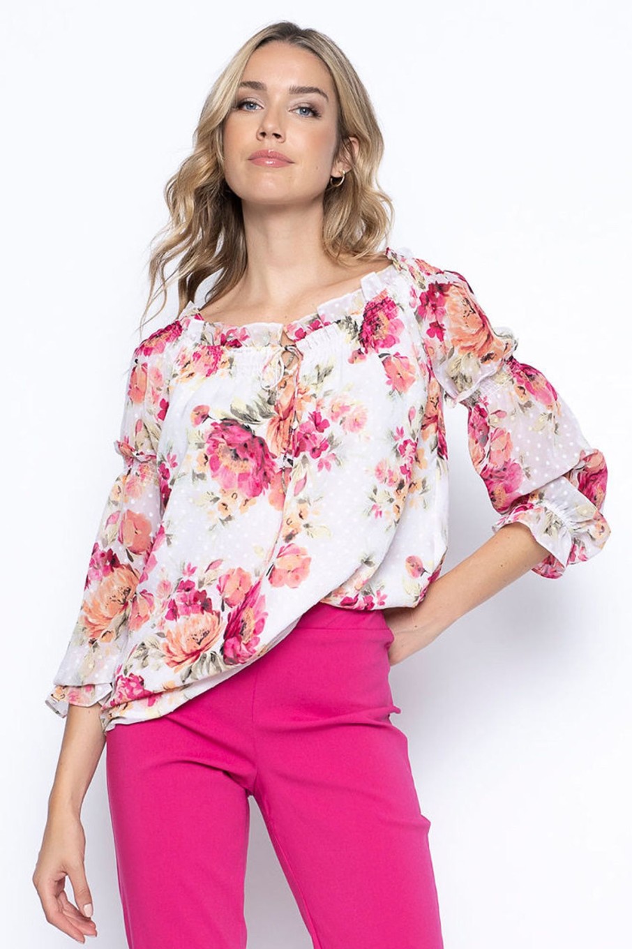 Picadilly Canada | Peasant Blouse Wild Orchid Multi