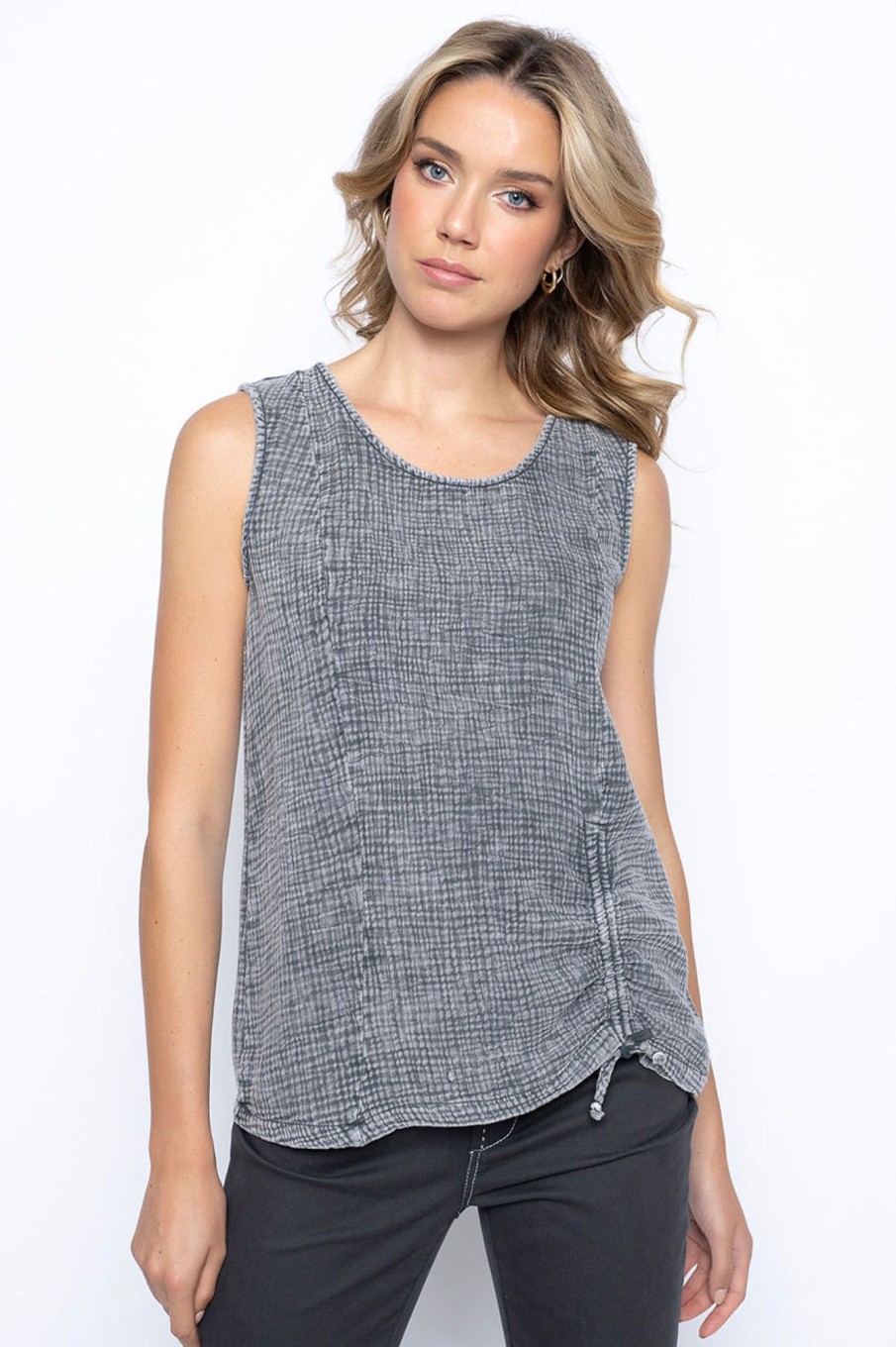 Picadilly Canada | Ruched Drawstring Tank Dove