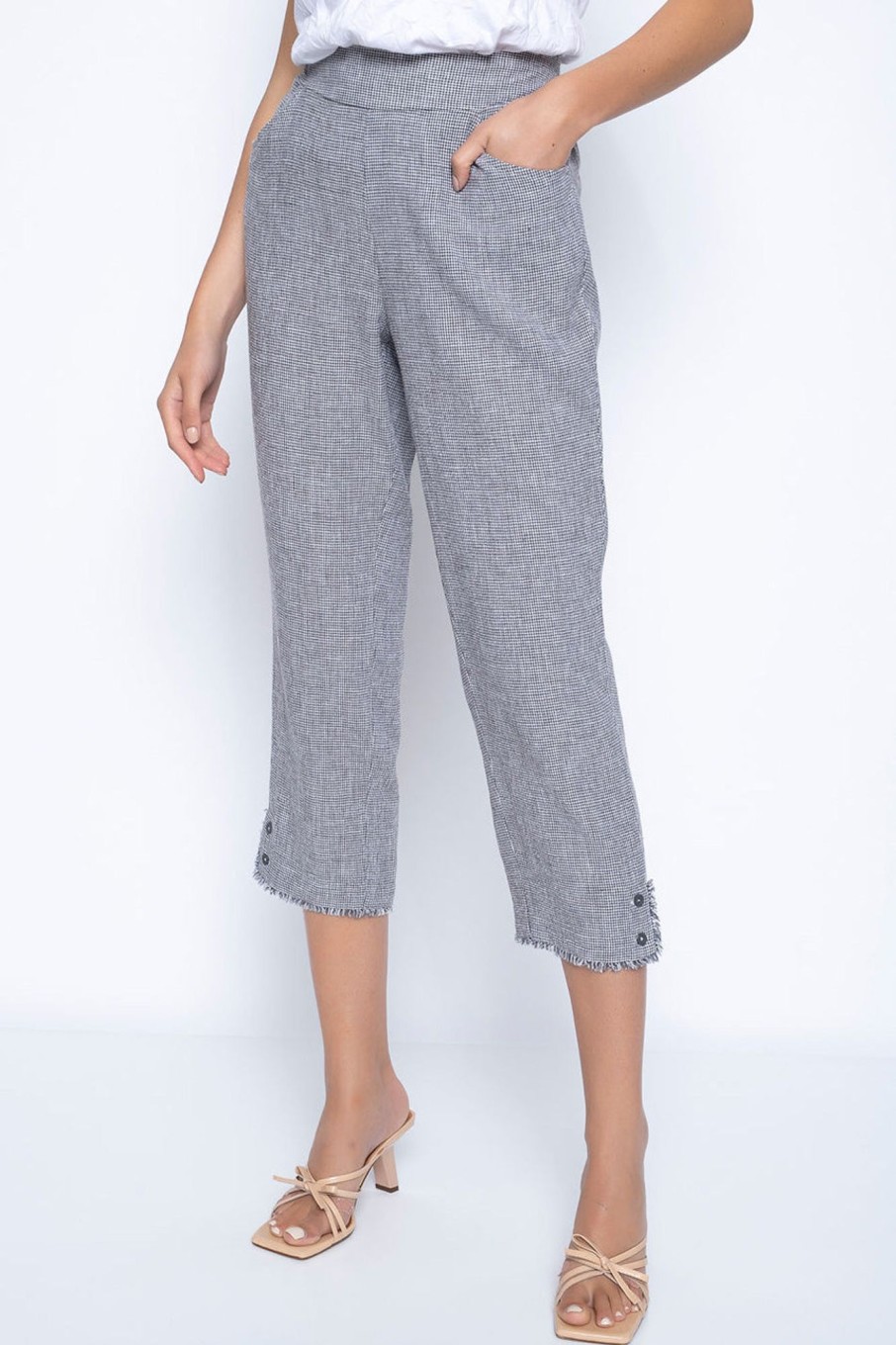 Picadilly Canada | Fringed Trim Pant Grey / White