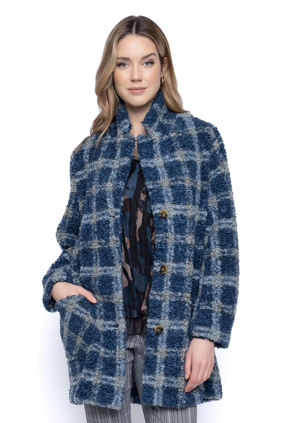 Picadilly Canada | Button-Front Plaid Jacket