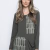 Picadilly Canada | Asymmetrical Hem Top With Draped Pocket