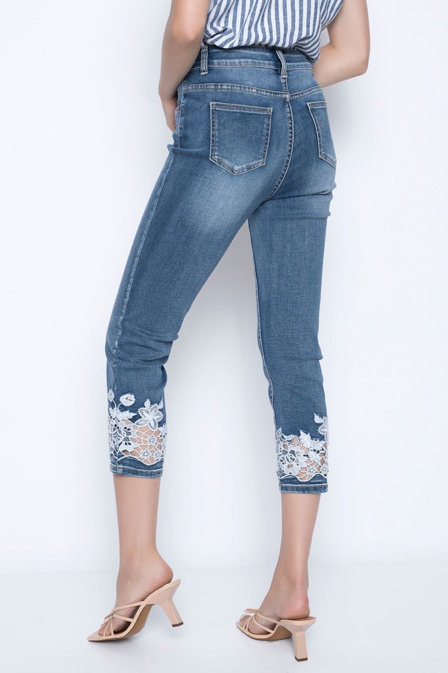 Picadilly Canada | Cut-Out Embroidered Jeans Denim