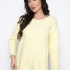 Picadilly Canada | 3/4 Sleeve Sweater Top With Curved Hem